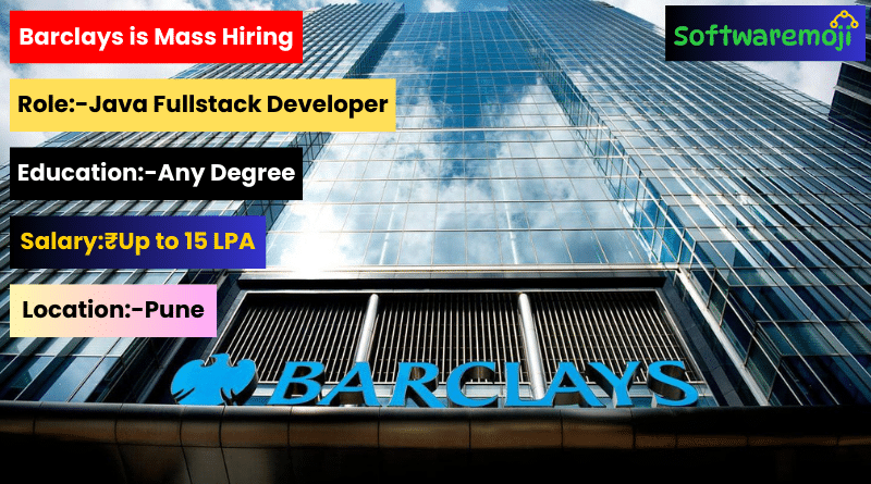 Barclays (1) Grow Your Career with Barclays – Java Fullstack Developer Jobs Great Opportunity-2025