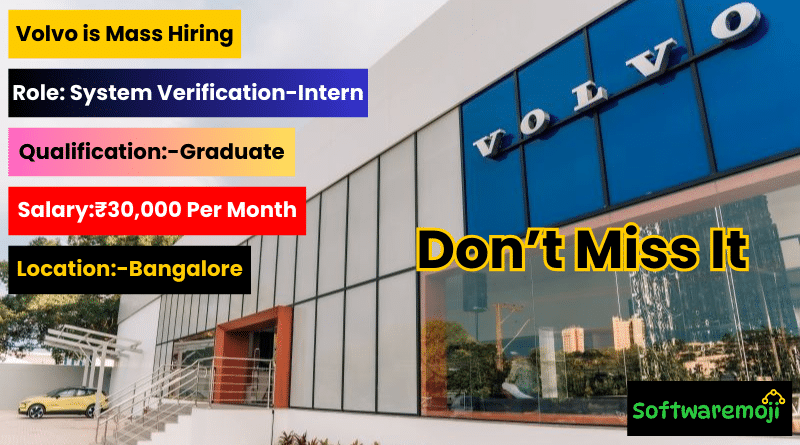Volvo Volvo Recruitment Drive 2025 – Internship for System Verification Students Best Opportunity
