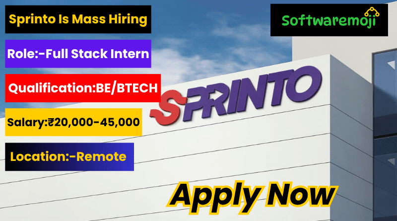 Sprinto Internship for 2022–2023 Graduates | Fullstack Developer Role Best Opportunity