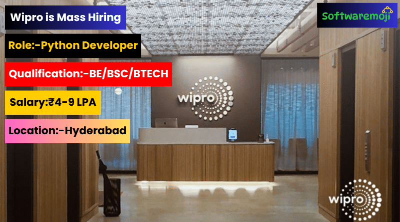 Wipro (10) Wipro Careers 2025: Python Developer Jobs for Freshers in Hyderabad Great Opportunity